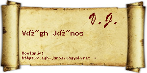 Végh János névjegykártya
