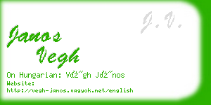janos vegh business card